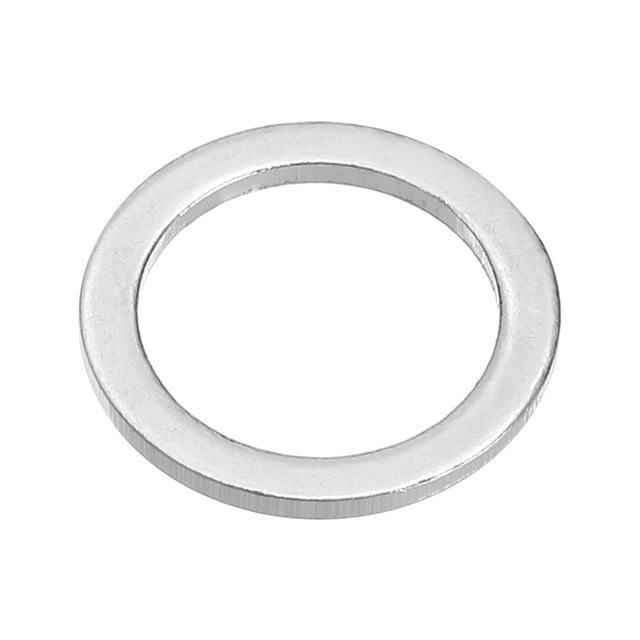 Uxcell M10x14x1mm Flat Washers, 100PCS Aluminum Automotive Drain Plug Gaskets, Silver