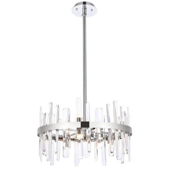 10 Light Round Pendant in Modern Style-12 inches Tall and 20 inches Wide-Chrome Finish Bailey Street Home 390-Bel-5047803
