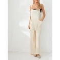 thumbnail image 5 of Cenuakty Women's Summer Solid Color Sleeveless Wide Leg Casual Long Jumpsuit Suspender Pants, 5 of 9