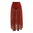 thumbnail image 1 of Fgnfyis Jupe Longue Trapèze 2 en 1 pour Femme en Maille Transparente Taille Haute à Imprimé Galaxie Jupes pour Femmes Tendance Rouge P, 1 of 1
