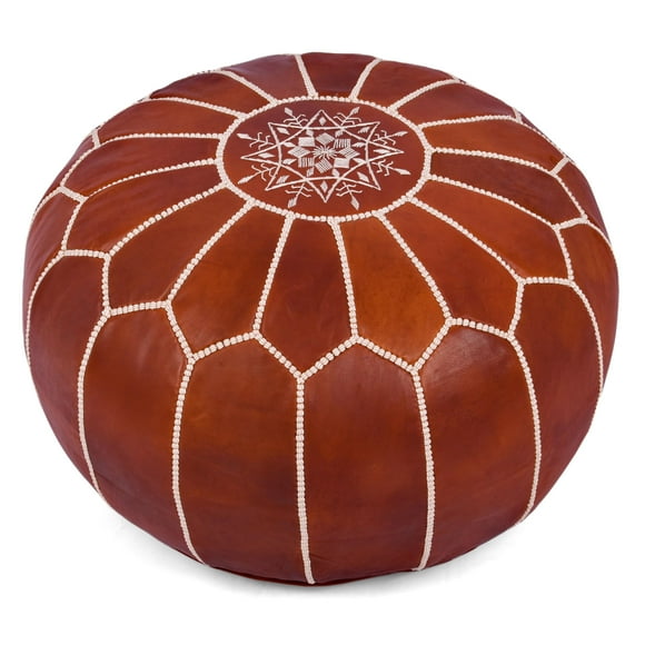 Funda de piel para puf Marrakesh Gallery, piel auténtica