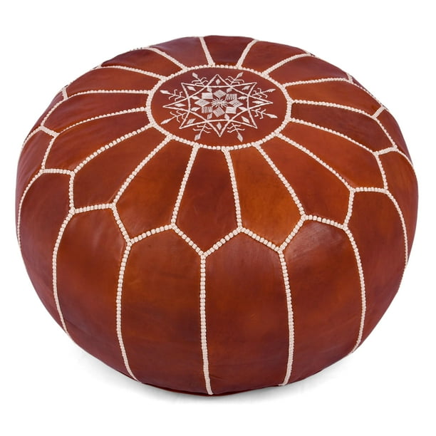 Funda de piel para puf Marrakesh Gallery, piel auténtica
