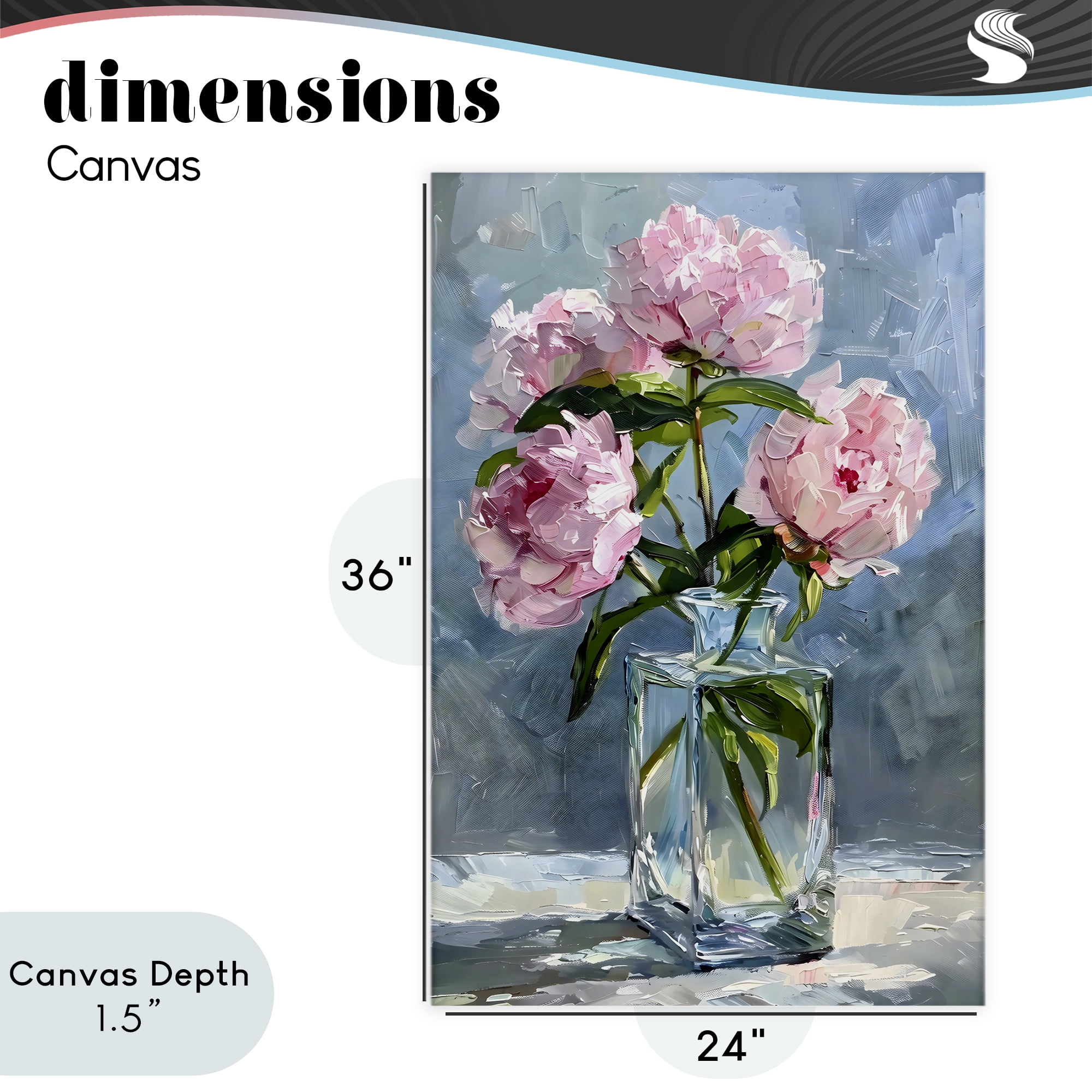 Stupell Industries Beautiful Pink Pastel Peonies Canvas Wall Art, design by Creative Studio