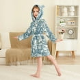 thumbnail image 2 of FORMRS Niños Bathrobe Unisex Hooded Robe Soft Plush Pajamas Sleepwear, Size 2-3T, Green Flourishing Garden, 2 of 7