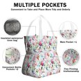 thumbnail image 3 of Pioneer Flower Floral Print Pattern Drawstring Lunch Bag Women - Drawstring Lunch Bag Insulated for Work Office - Stain-Resistant Large Lunchbags for Women with Multi-Pockets, 3 of 6