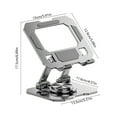 thumbnail image 2 of 360° Rotatable Foldable Metal Phone & Tablet Stand - Portable Desktop Holder with Anti-Slip Base, Adjustable Angle for Smartphones/Tablets, Durable Frame for Home/Office/Travel, 7*5in, Silver, 2 of 7
