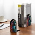 thumbnail image 5 of Pofeuu Neon Spectrum Cat Portrait Print Large Bookend Hold Heavy Books- Wood Bookends for Heavy Books Heavy Duty Book Ends Wood Bookends for Office Desk Non-Skid, 5 of 7