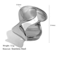 thumbnail image 2 of PAURO Shaped Rings for Women Stainless Steel Silver Gold Plated Personalized Statement Unique Dainty Band Index Finger Thumb Midi Simple Geometric Irregular Jewelry Silver Size 8, 2 of 6