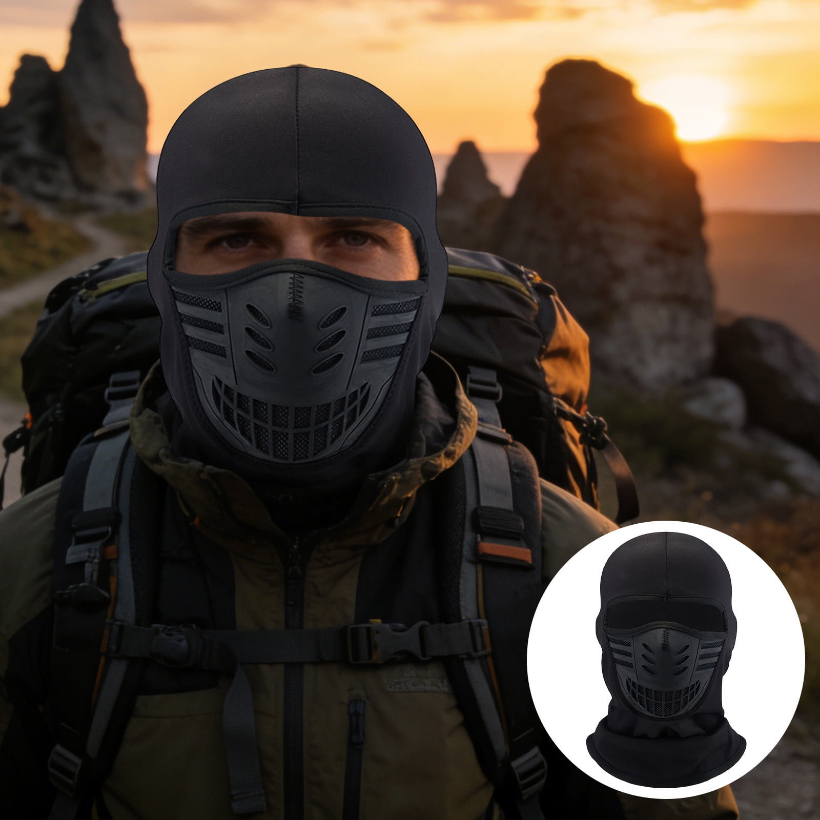 cpengpj Winter Balaclava Face Mask Windproof Breathable 5-in-1 Unisex Hood for Motorcycle Ski Cycling Outdoor