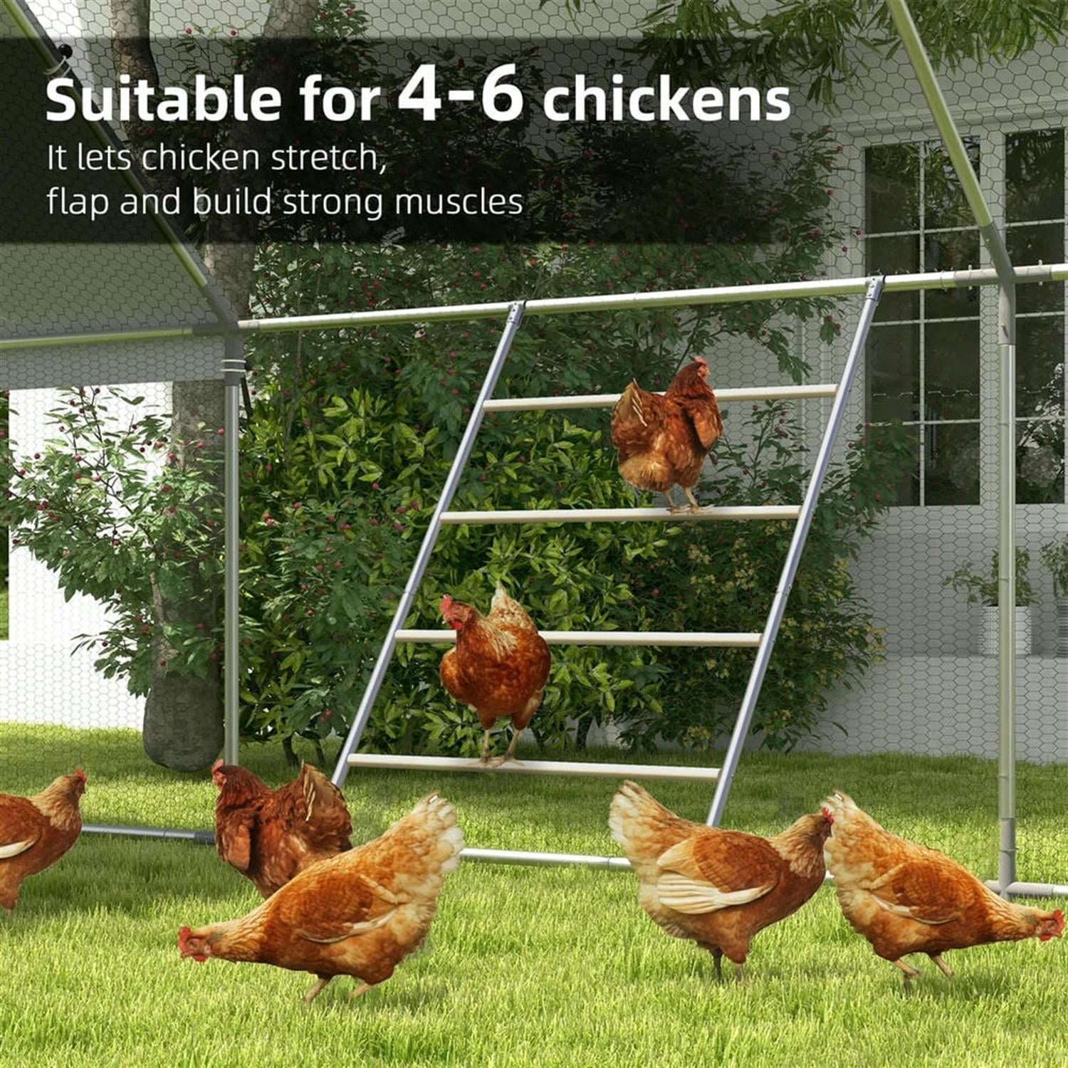 resenkos Chicken Coop Roosting Perch for Backyard Poultry, Chicken Roost for Coop Easy Installation, Silver