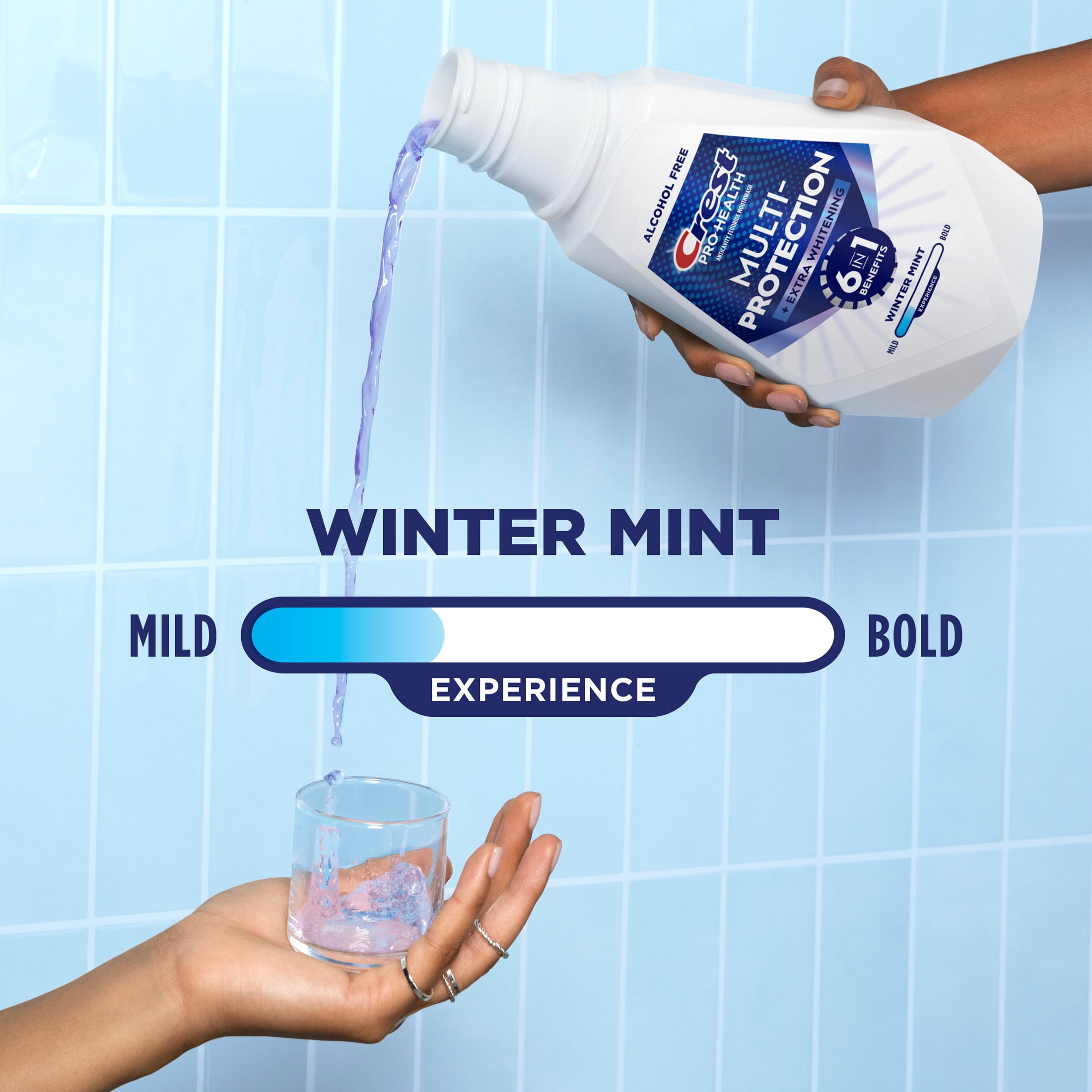 Crest Mouthwash, Pro‑Health Fluoride Mouthwash, Alcohol‑Free Mouth Rinse for Whitening, Winter Mint, 32 fl oz