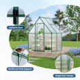 thumbnail image 6 of 6'x4' Walk-in Greenhouse – Heavy-Duty Aluminum Frame, Polycarbonate Panels, Quick Setup, Roof Vent, Large Outdoor Greenhouse Kit for Garden & Backyard, Green, 6 of 9
