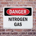 thumbnail image 4 of (2 Pack) Nitrogen Gas OSHA Danger Sign 10 Inch X 7 Inch Indoor / Outdoor Rust-Free Aluminum Metal Signs for Workplace, Workshop, and Construction Site, Made in the USA, 4 of 8