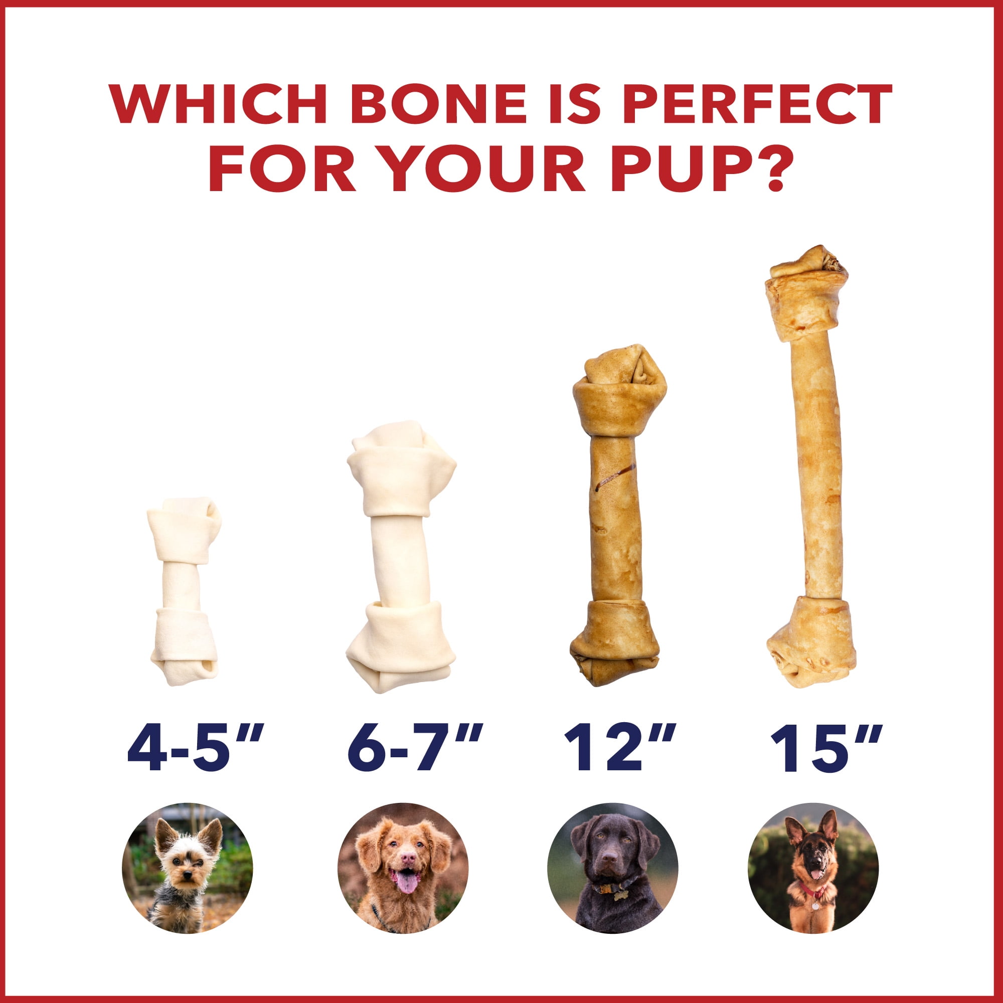 Pet Factory 100% Made in USA Beefhide 6-7" Knotted Bones Dog Chew Treats - Natural Flavor, 8 Count