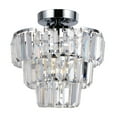 thumbnail image 1 of Elitezip Mini Flush Mount Chandelier K9 Crystal Ceiling Light Fixtures, Crystal Light for Livingroom, Bedroom, 3-Tire Crystal Design, Long Diamond Crystal, Chrome-Colored Metal Ceiling, Transparent, 1 of 7