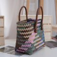 thumbnail image 4 of ROZYARD Unique Dachshund Themed Beach Bag with Practical Multicolor Weaving Handbag, 4 of 21