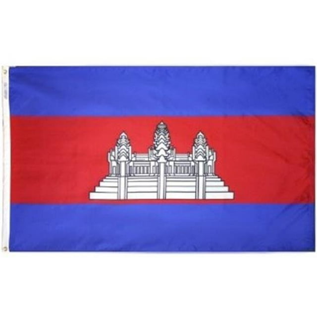 Drapeau Nyl-Glo Cambodia 3 Pi. x 5 Pi.