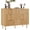 Oak, variant on Modern Fluted 6 Drawer Wide Dresser, Wooden Double Dresser TV Stand with Deep Storage Drawers for Bedroom Living Room - Green