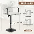 thumbnail image 5 of Daluvenix Bar Stools Set of 2 White PU Leather Adjustable Swivel Barstools Hydraulic Kitchen Counter Height Bar Chairs with Armrest and Back, 5 of 8