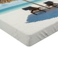 thumbnail image 2 of Ambesonne Ocean Fitted Sheet, Zanzibar Eastern Scenery, Full Size, Turquoise Cream, 2 of 3