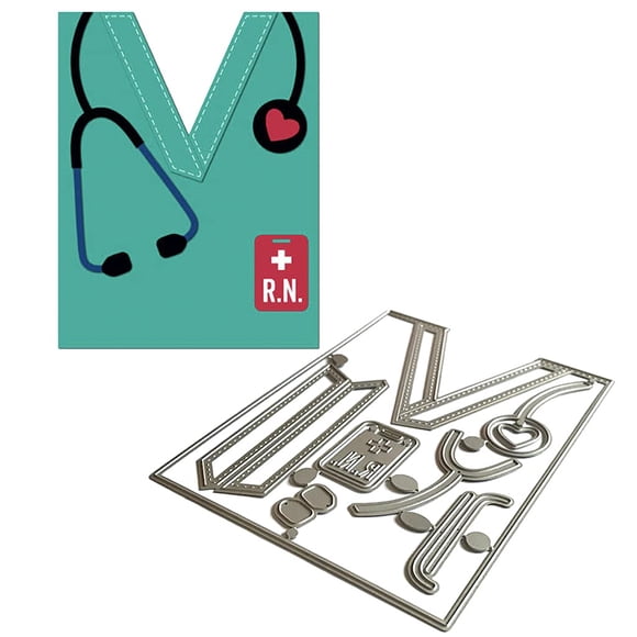 Troqueles metálicos Lottoyday con diseño de ropa de enfermera para scrapbooking