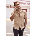 thumbnail image 4 of COOFANDY Men's Short Sleeve Muscle Fit Dress Shirts Casual Button Down Shirt, 4 of 6