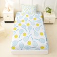 thumbnail image 3 of Manfei Tennis Ball Games Twin Sheets,Girls Sport Gaming Bedding For Girls,Cyan Tone,3 Pieces,1 Fitted Sheet and 1 Pillowcase, 3 of 7