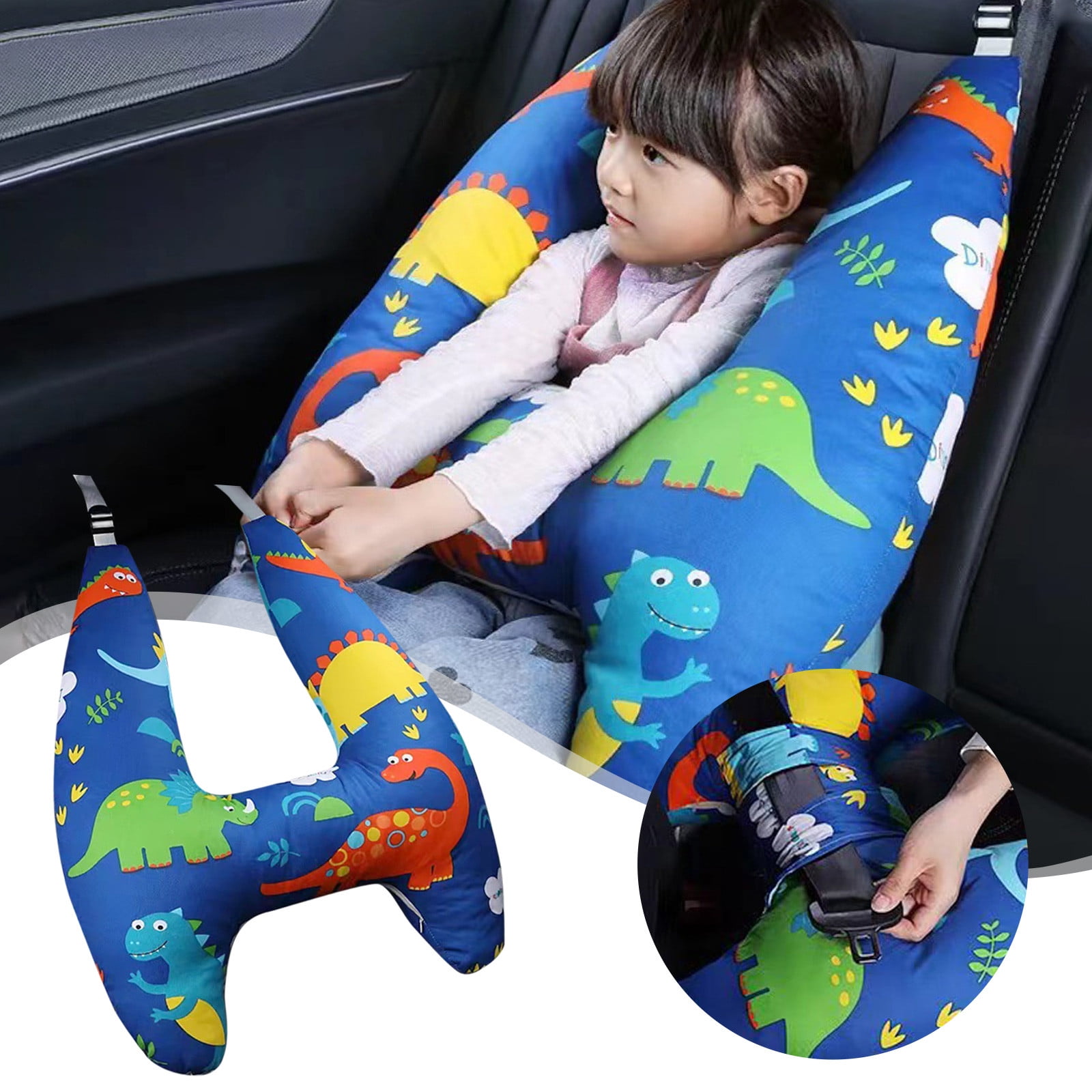 Binwennn Kids' Seat Belt Cover Travel Pillow Headrest For Kids