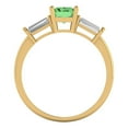 thumbnail image 4 of Clara Pucci 14K Yellow Gold Solid Gold Green Three-Stone Anniversary Ring for Women - 1.5 cttw Emerald Cut, 4 of 8