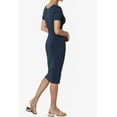 thumbnail image 4 of TheMogan Robe Midi Moulante en Jersey de Coton Extensible à Manches Courtes pour Femmes, 4 of 6