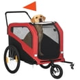 thumbnail image 1 of Aosom 2-in-1 Dog Bike Trailer, Pet Stroller with Hitch for Large Dogs, Red, 1 of 9