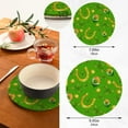thumbnail image 2 of SKYSONIC 2 pcs Golden Horsesho Shamrock Pot Holders Trivets, Heat Resistant Trivets,St Patrick's Day Clover Cotton Thread Weave Mats for Hot Pads Pans Pot Bowl Teapot, 2 of 7