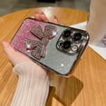 thumbnail image 4 of for iPhone 14 Pro Max Case Bling Glitter Rhinestones Diamond Bow Luxury Clear Cute Sparkly Aesthetic Phone Case with Full Camera Protector Plating Case for iPhone 14 Pro Max Pink, 4 of 14