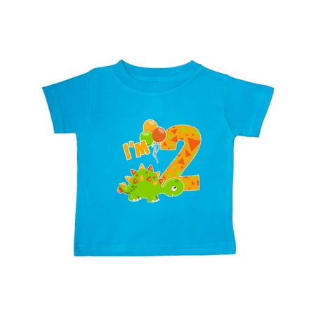

Inktastic Happy Dinosaur Second Birthday-green Gift Baby Boy or Baby Girl T-Shirt
