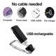 thumbnail image 3 of Lámpara de lectura USB, luces de lectura LED recargables con lámpara de lectura para leer en la cama, abrazadera, 3 niveles de brillo ajustable, mini lámpara de clip plegable, blanco, 3 of 4