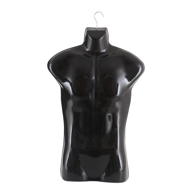 Gancho colgante para exhibición de medio cuerpo, colgador de maniquí masculino para de centros comerciales minoristas negro