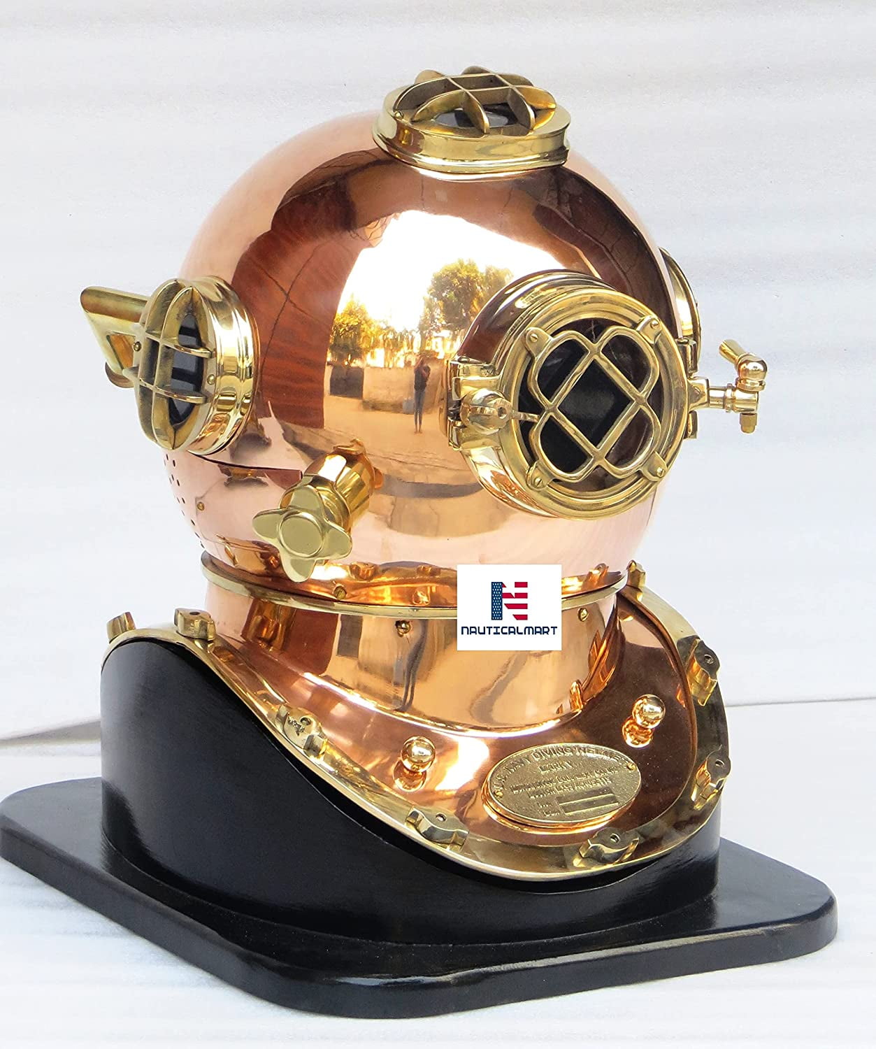 NauticalMart Mark V US Navy Full Size Copper and Brass Diving Helmet ...