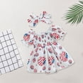 thumbnail image 4 of Coerni My First 4th of July Baby Girl Romper Dress New Born American Flag Jumpsuit Bodysuit with Headband Summer Clothes, 4 of 7