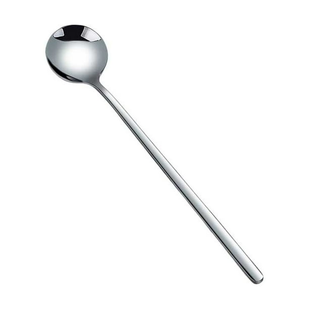 Toystoory 8 piezas cuchara agitadora de acero inoxidable café té agitador mango largo sopa cubiertos vajilla comer plata 17 cm Type2 NO2