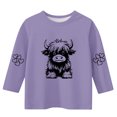 thumbnail image 4 of COM1950s Chemises pour Filles, Mode Enfants Femme Col Rond T-Shirt Imprimé Manches 3/4 Blouse, 4 of 8
