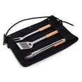 thumbnail image 2 of BBQ Roll Up 3 Piece Set with Beechwood Tools, (Black), 2 of 8