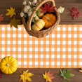 thumbnail image 3 of Fall Table Runner Thanksgiving Cow Pumpkin Table Runners Sunflower Maple Leaves Orange Plaid Cotton Linen Dresser Scarf Kitchen Dining Table Decor for Fall Holiday Party Decor 13x72 Inch, 3 of 9