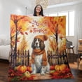 thumbnail image 2 of Happy Thanksgiving English Springer Spaniel Give Thanks Fall Beanie Scarf Welcome Quilt Blanket Springers Dog Lover Gifts Cozy Comforter Throw Blanket - 00020, 2 of 5