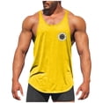 thumbnail image 2 of UVEASISHA Cotton Workout Shirts Men Big and Tall Stringer Tank Tops Y Back Sleeveless Gym Muscle T-Shirts Casual Floral Print Athletic Tank Top Yellow 5XL, 2 of 5