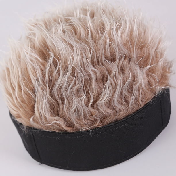 Gorro de pelo falso BuyWeekMX diadema peluca hombre algodón visera