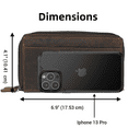 thumbnail image 5 of Wallets for Women RFID Blocking Vintage Leather Double Zipper Clutch Checkbook Women's Wallet, 5 of 9