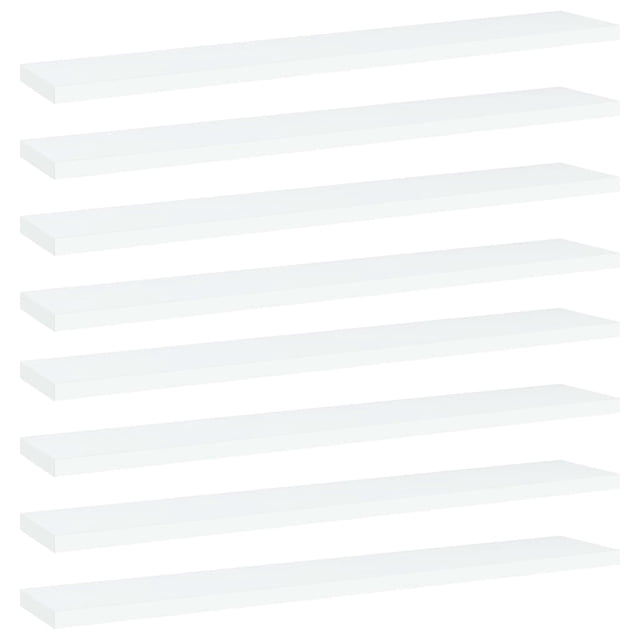vidaXL Bookshelf Boards 8 pcs White 60x10x1.5 cm Engineered Wood