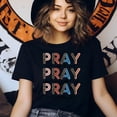 thumbnail image 3 of Pray On It Pray Over It Pray Through It Christian T-Shirt, Natural, Size M, 3 of 6