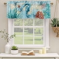thumbnail image 3 of 2 Pack Valances for Windows, Sea Seahorse Coastal Window Valances for Living Room/Bedroom/Bathroom, Nautical Summer Coral Ocean Vintage Light Filtering Kitchen Curtain Valance 42"W x18" L, 3 of 9