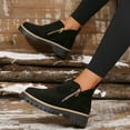 thumbnail image 3 of Womens Platform Ankle Boots 2025 Fashion Casual Side Zipper Round Toe Chunky Mid Heel Walking Booties Winter Fall Black Size 9.5, 3 of 7